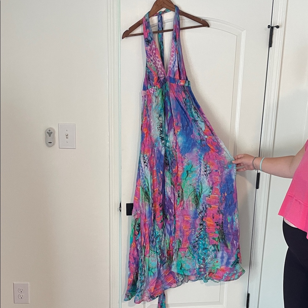 Colorful Halter Maxi Dress